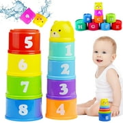 Stacking Cup Toys with Letters and Numbers - Toddler Montessori Early Educational Game Toy (9Pcs)