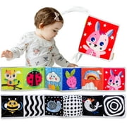Black and White Baby Books & Colorful Patterns 2 in 1 for Infants 0-3-6-12 Months, High Contrast Baby Toys Tummy Time Toys for Babies Can Be Bitten and Torn, Toddler Toys for Baby Montessori Toys